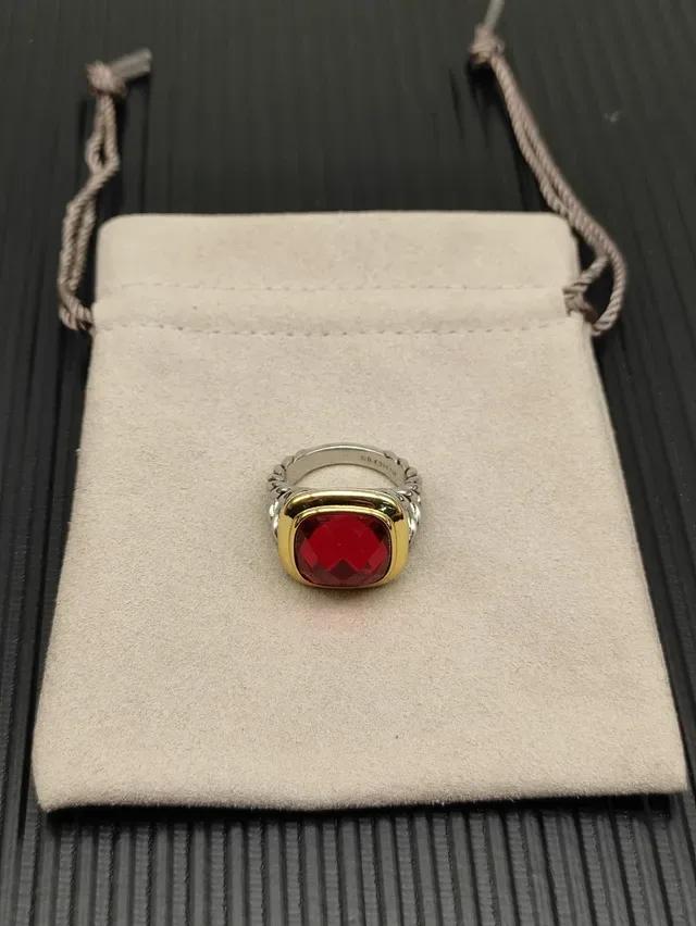 David Yurman 红金 枕形宝石 双色金属镶嵌 戒指 9
