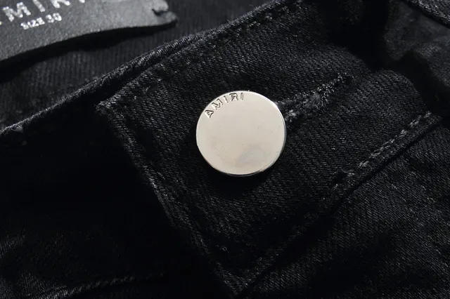 Distressed Slim-Fit Black Denim Jeans 7