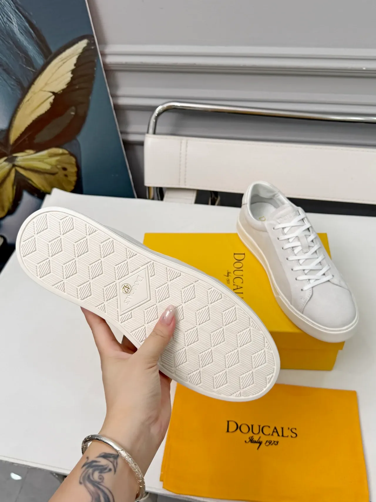 Doucal's Light Gray Suede Lifestyle Sneakers 2