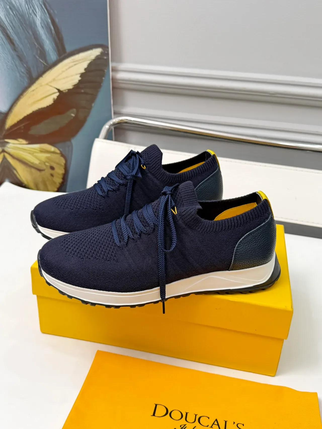 DOUCAL'S Chaussures Lifestyle Navy en Maille Lacées 4