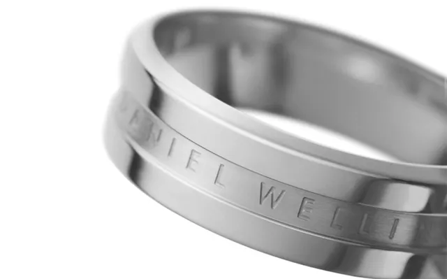 Engraved Polished Silver-Tone Dual-Tone Band Ring 5