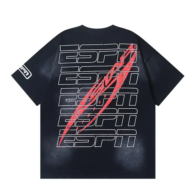 ESPN Graphic Print Oversized Black T-Shirt 3