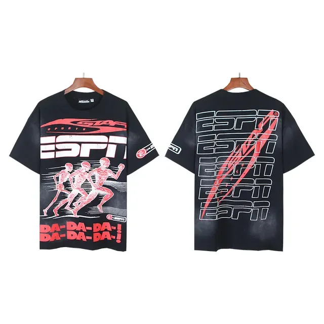 ESPN Graphic Print Oversized Black T-Shirt 4