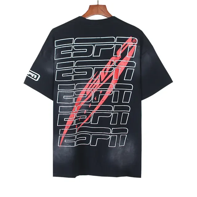 ESPN Graphic Print Oversized Black T-Shirt 6
