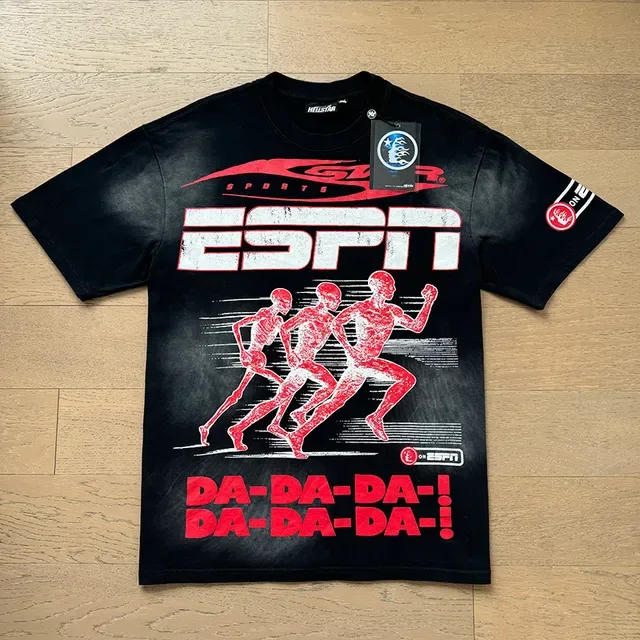 ESPN Graphic Print Oversized Black T-Shirt 8