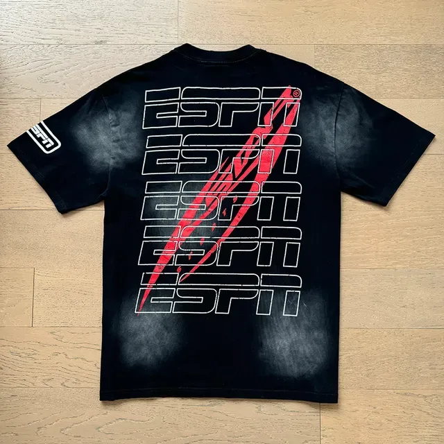 ESPN Graphic Print Oversized Black T-Shirt 10