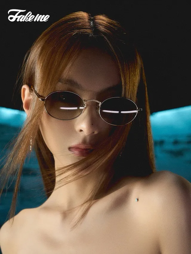 Faleme Round Metal Frame Gradient Lens Sunglasses 2