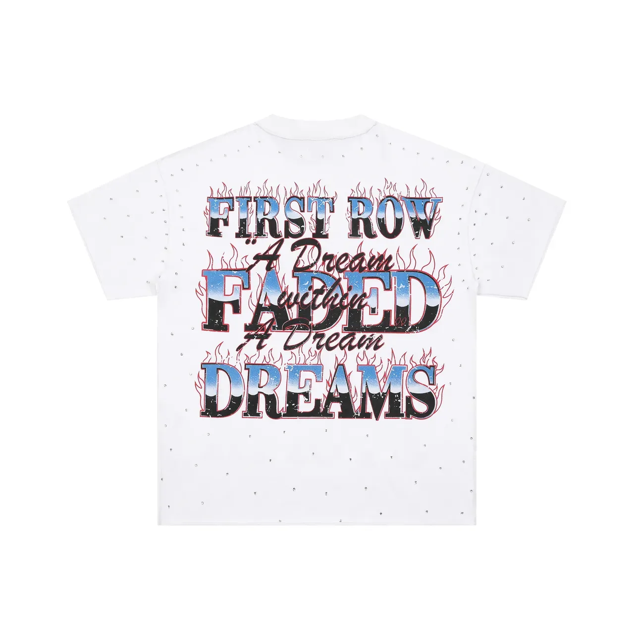FIRST ROW Lost Utopia Graphic Print Rhinestone-Studded Oversized T-Shirt 3