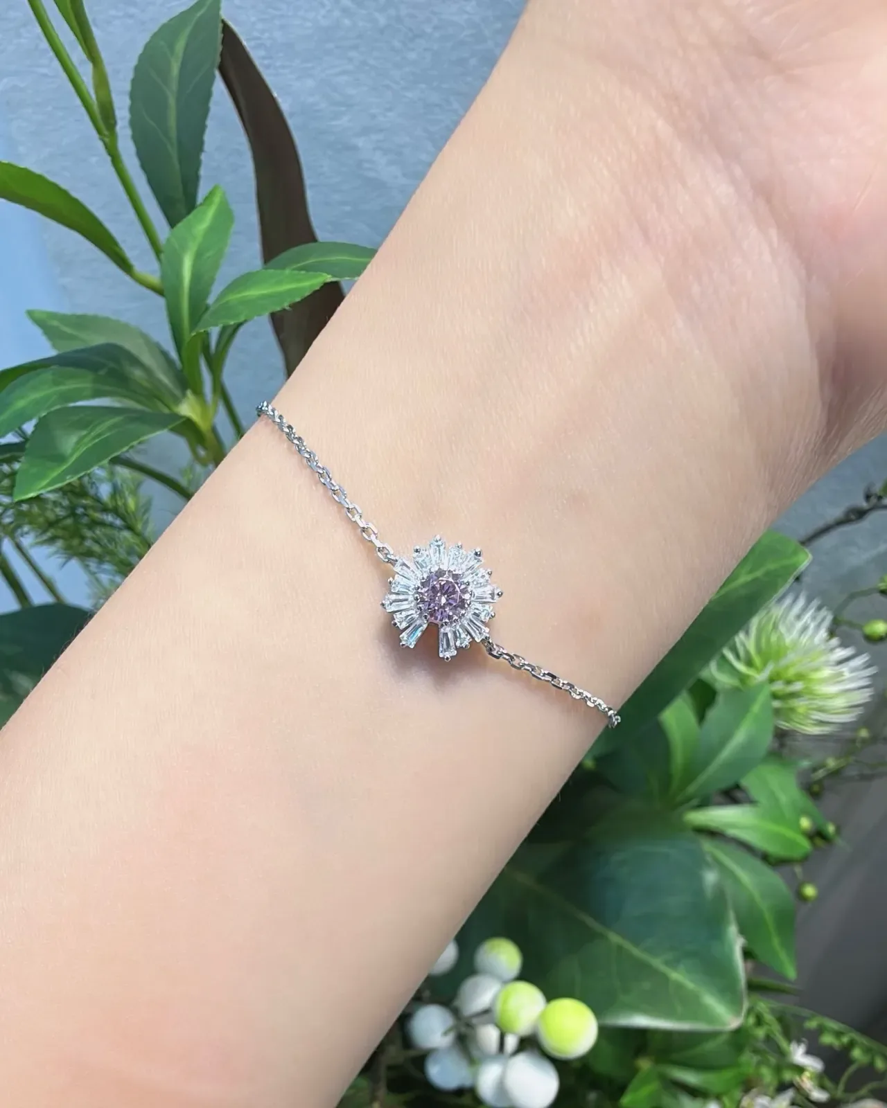 花卉日爆水晶吊坠手链 2