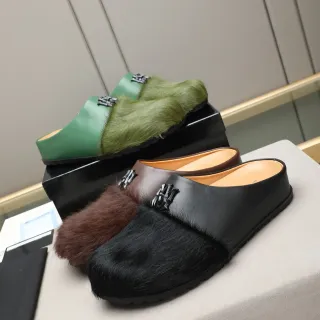 Fur-Trimmed Platform Slipper Mule Casual Shoes