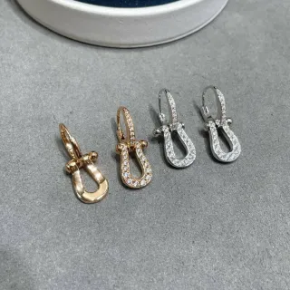 সোনালি ও রূপালি টোন Pavé Shackle কানের দুল