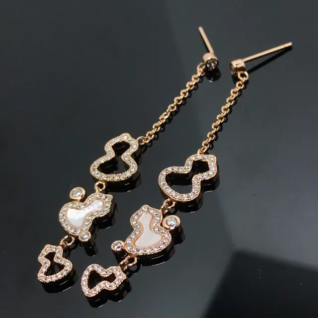 Gold Multicolor Heart-Shaped Outlines Pave-Set Crystals Earrings 3