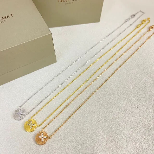 Gold Silver Rose Gold Sunburst Disc Cross Pendant Necklaces 3