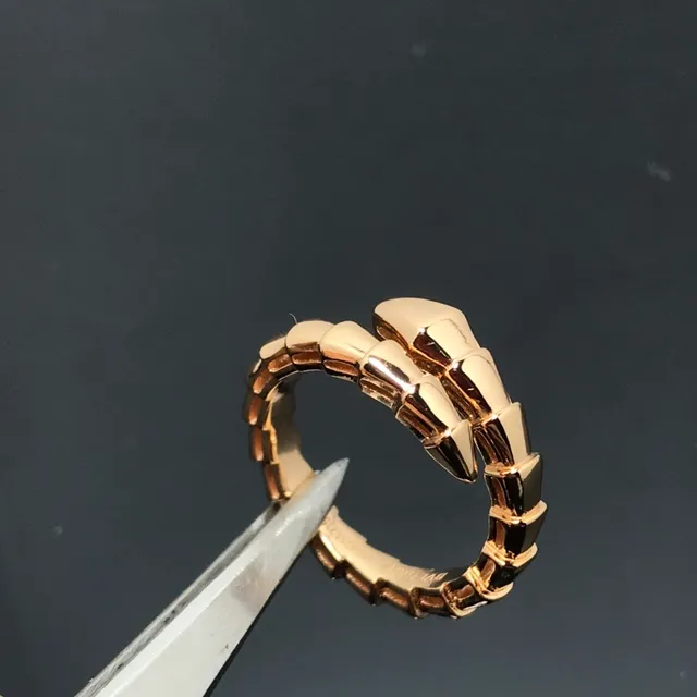Gold Silver Segmented Serpent Design Articulated Coil Structure Ring 3