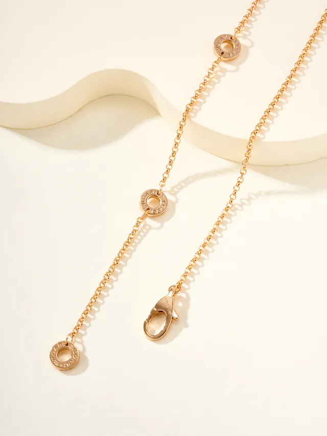 Gold Silver Stacked Cylindrical Pendant Polished Metal Necklace 10