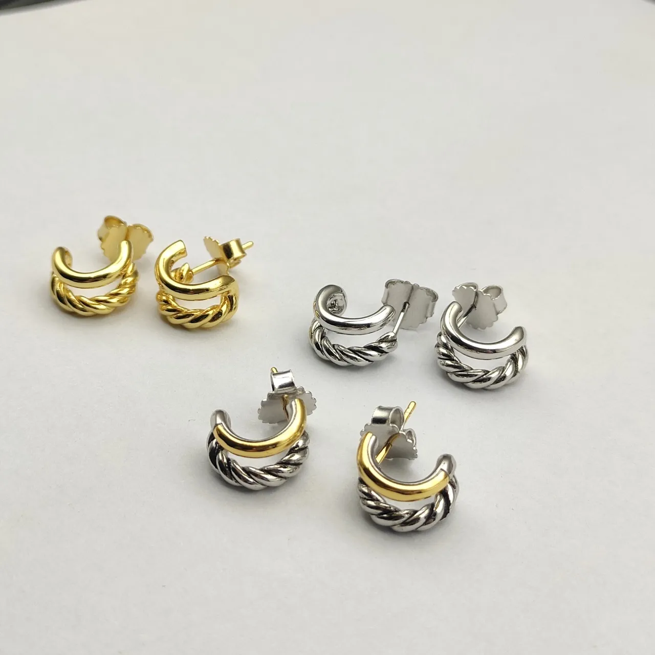 Gold Twisted Rope Motif Hinged Hoop Design Earrings 2