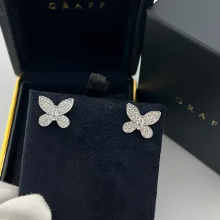 GRAFF Butterfly Pavé Stud Brincos