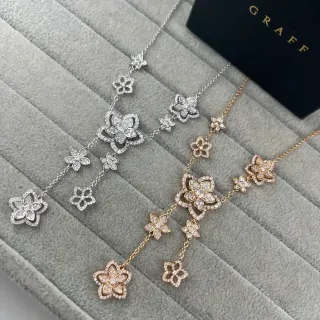 Graff Collier Floral avec Diamants Pavé en Cascade