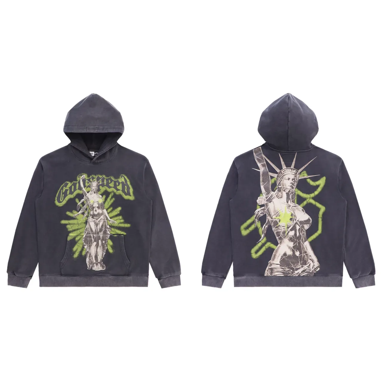 Hoodie avec impression graphique et lavage usé 3