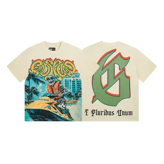 Camiseta oversize de estampado gráfico de doble cara