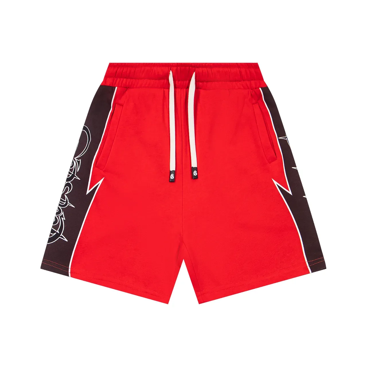 Graphic Side Panel Elastic Waist Drawstring Shorts 10