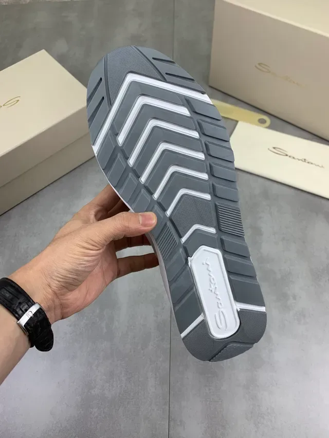 Gray Orange Knit Upper Integrated Lace Cage Sneakers 2