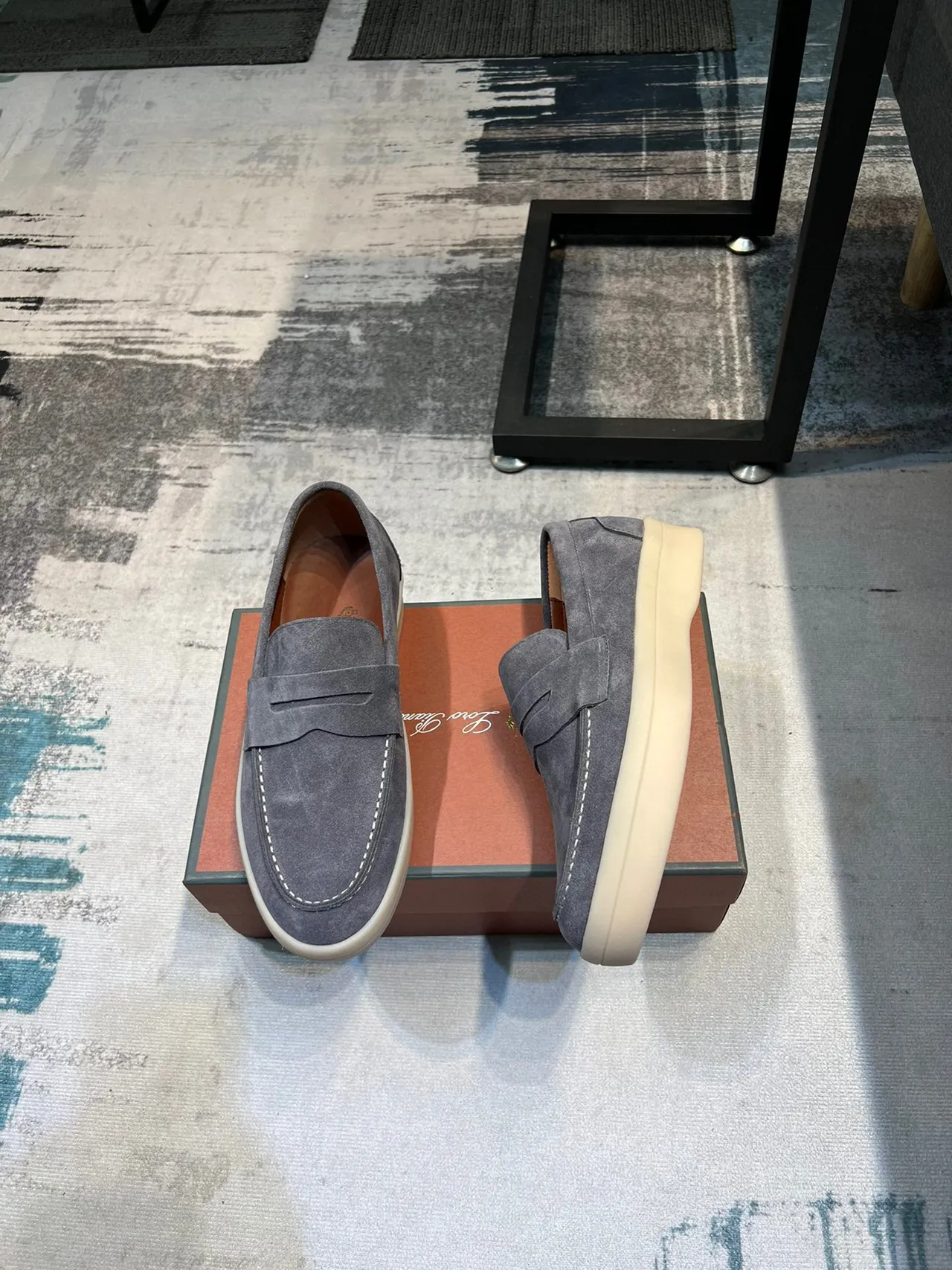Gray Suede Penny Loafer Slip-On Loafers 3