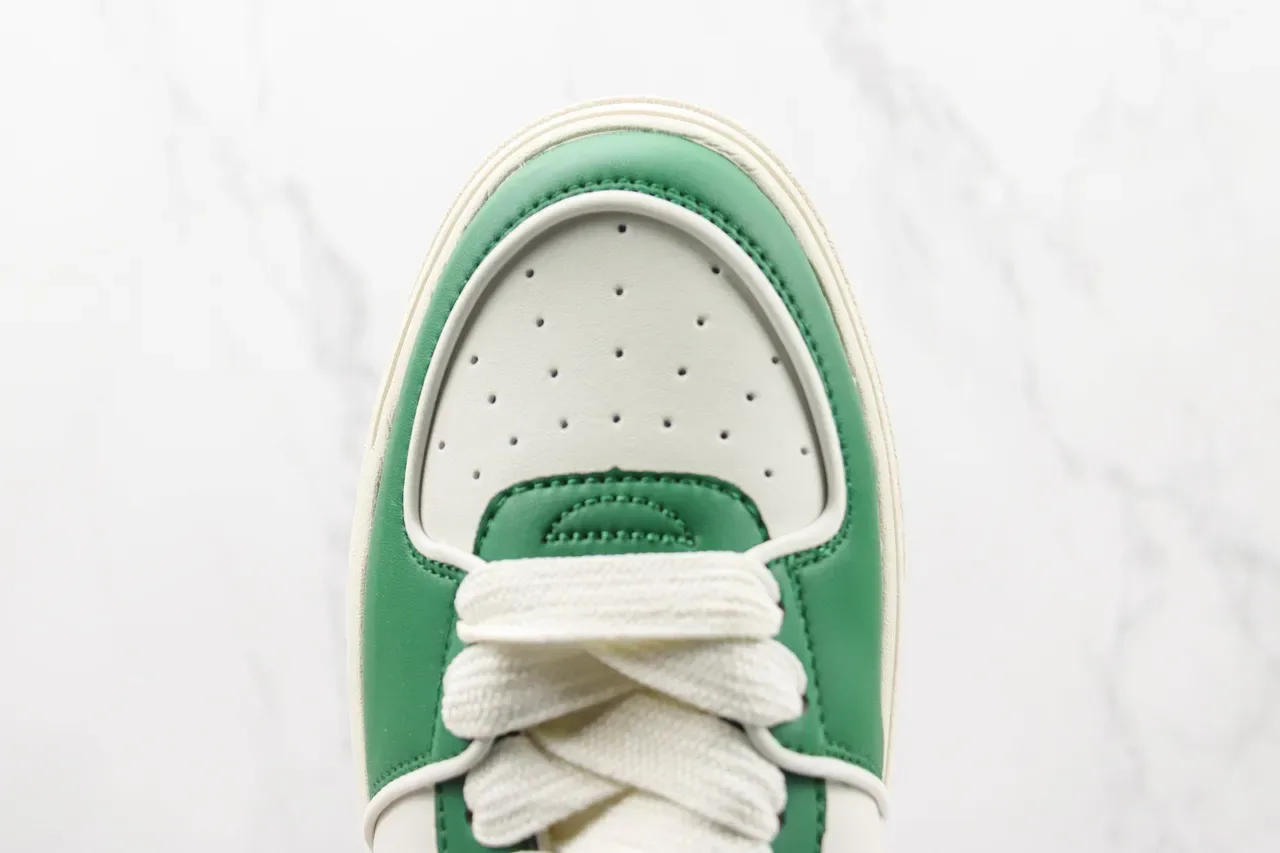 Green and White NY Logo Platform Sneaker 6