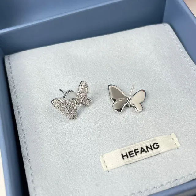 HEFANG Butterfly Pavé Crystal Stud Earrings 6