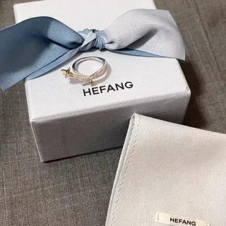 HEFANG सितारा मोटिफ Pavé Two-Tone रिंग
