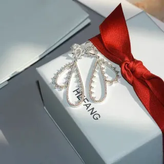 HEFANG أقراط قطرة Pavé بلور سن