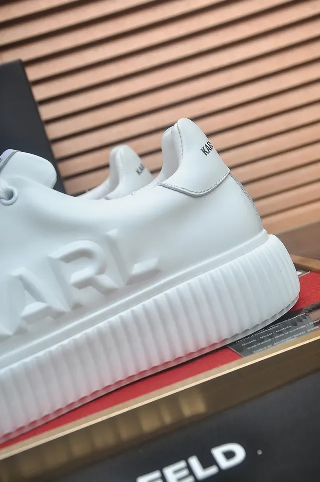 Karl Lagerfeld White Ribbed Platform Lifestyle Sneakers 2