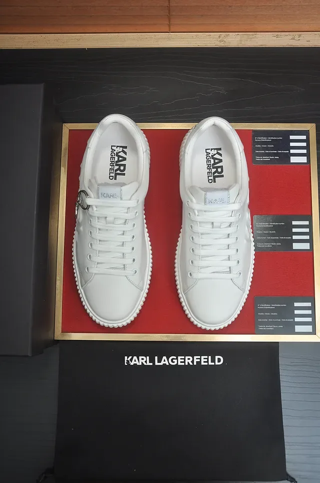Karl Lagerfeld White Ribbed Platform Lifestyle Sneakers 5