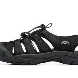 KEEN صندل كاجوال أسود متعدد الحزام مع إغلاق Lace-Lock