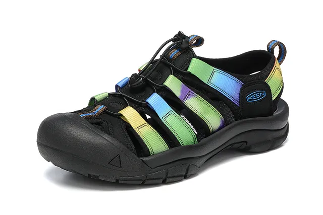 KEEN Black Multi-Strap Lace-Lock Closure Casual Sandals 8