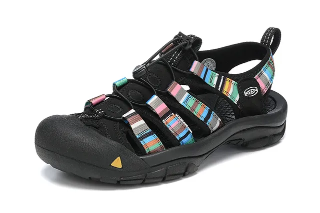 KEEN Black Multi-Strap Lace-Lock Closure Casual Sandals 9