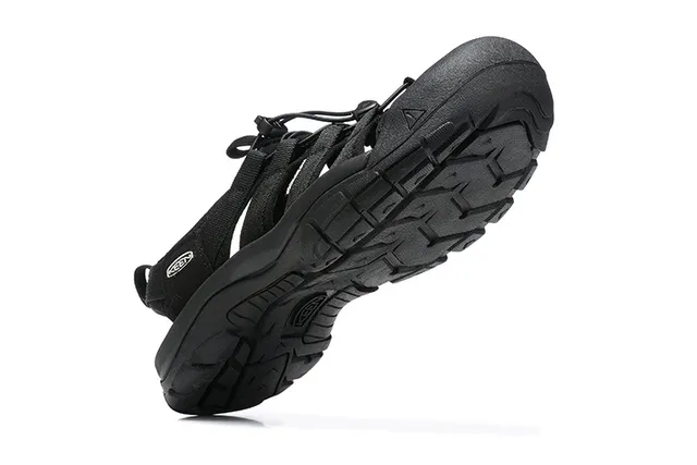 KEEN Black Multi-Strap Lace-Lock Closure Casual Sandals 23