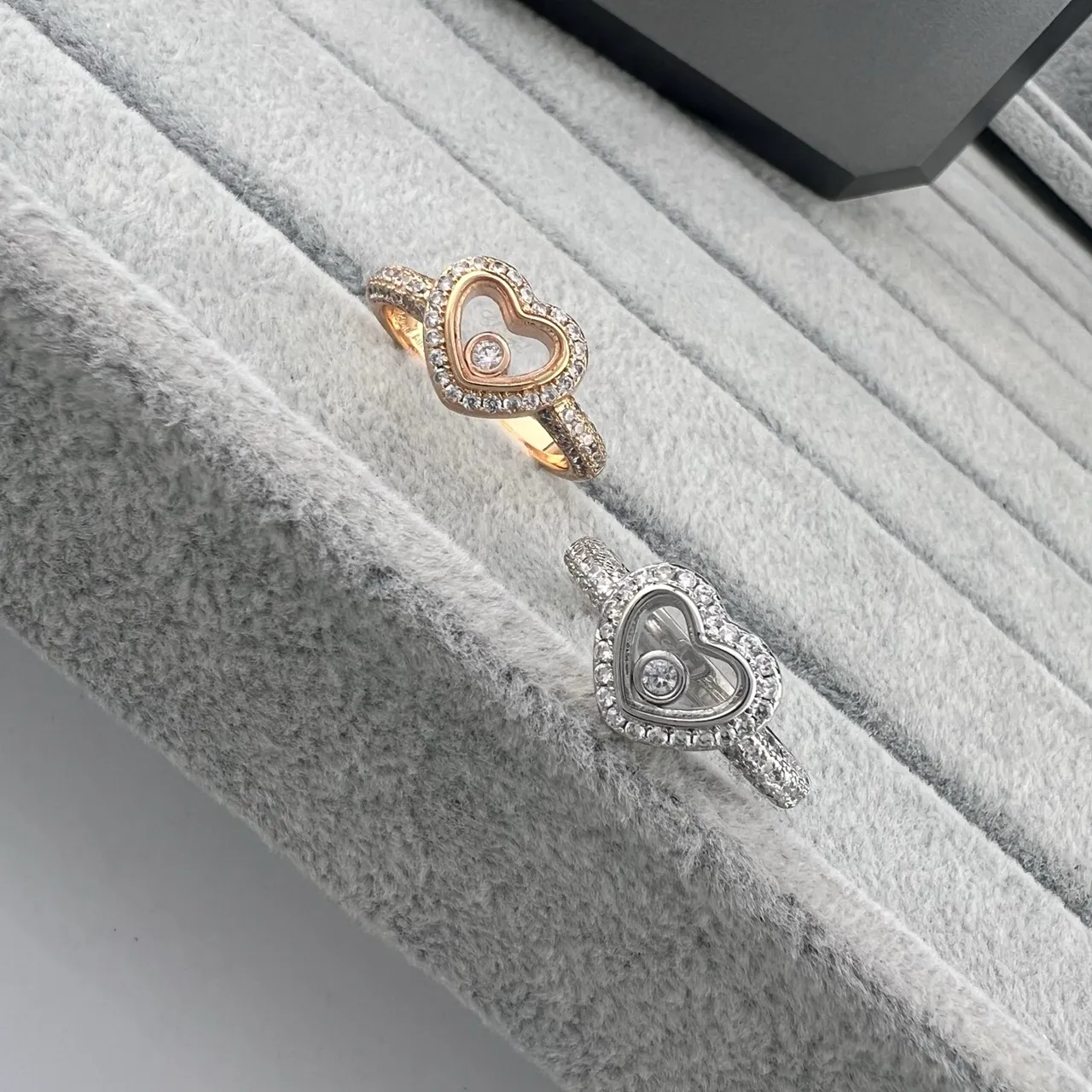 Messika Move Heart Pavé Diamond Floating Diamond Ring 4