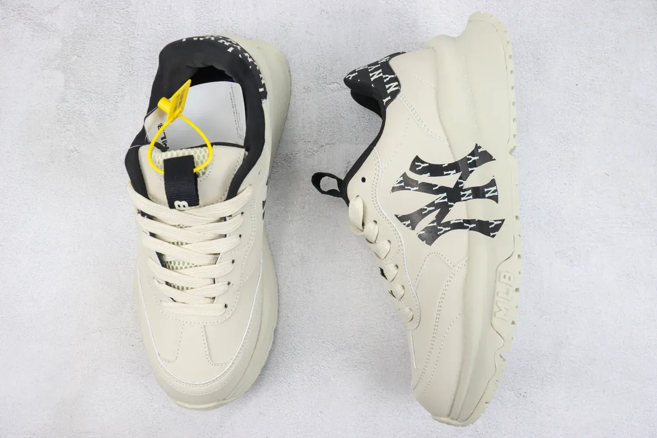 MLB Interlocking NY Logo Beige Lifestyle Sneaker 3