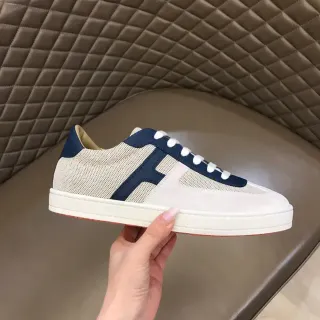حذاء رياضي نافي و بيج شبكي low-top مربوط بشرائط
