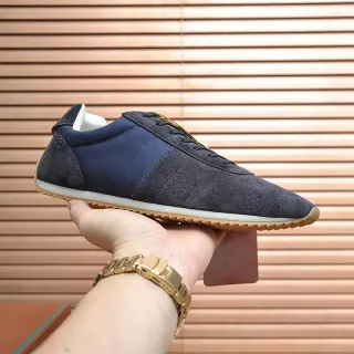Navy and Charcoal Suede Low-Top Lifestyle Sneaker