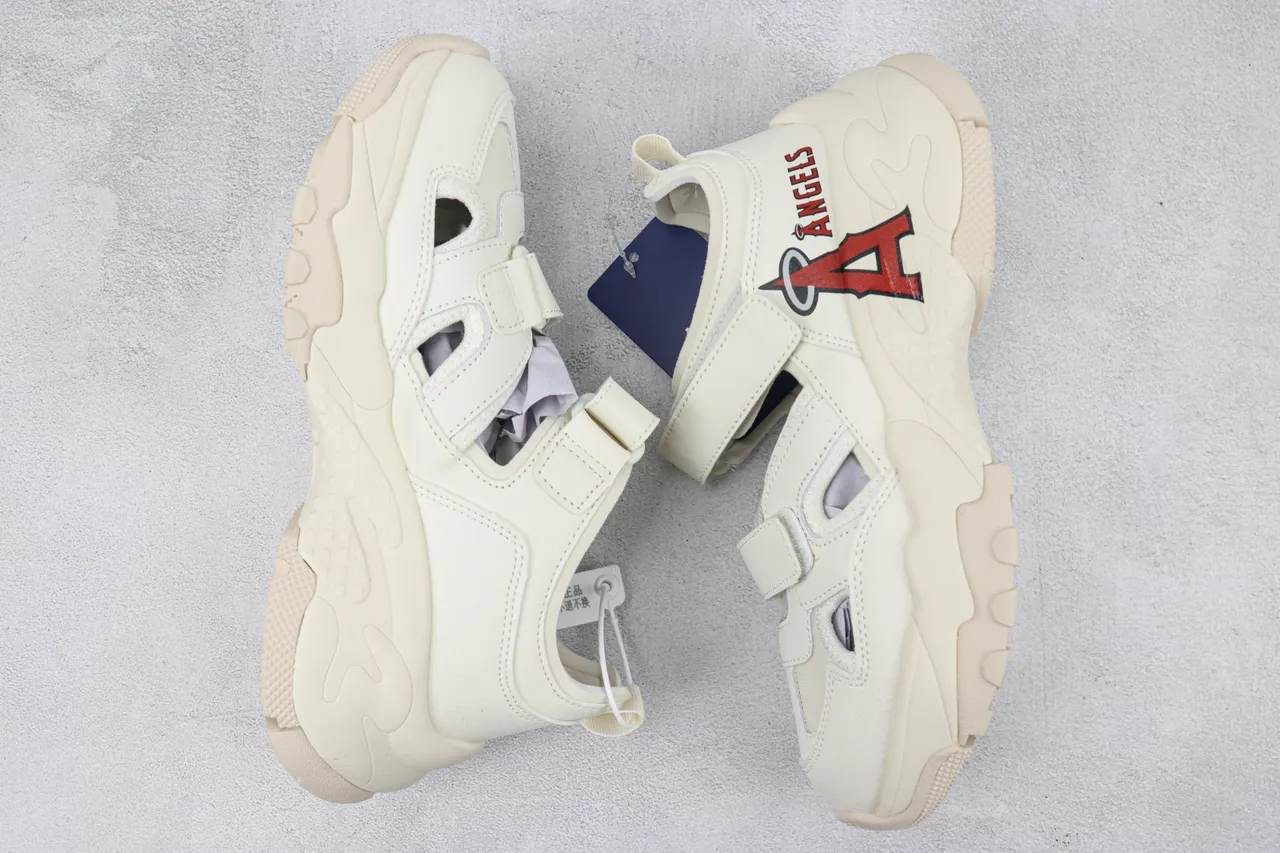 Off-White Cream লস অ্যাঞ্জেলস এঞ্জেলস লোগো মোটা প্ল্যাটফর্ম ক্যাজুয়াল স্যান্ডেল 2