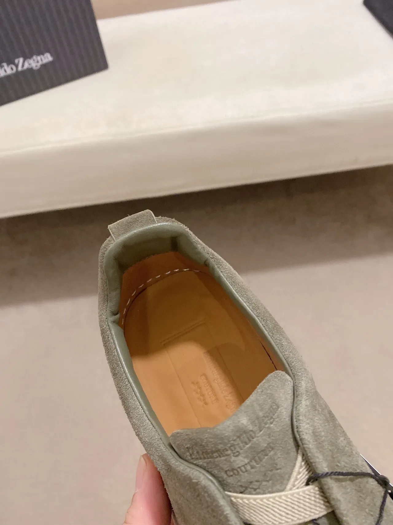 Olive Green Suede Slip-On Sneaker 6