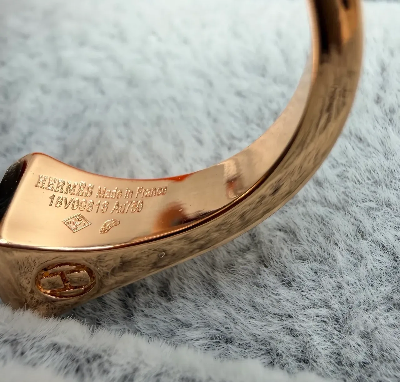 Orange Gold Open-Band Square Bezel Ring 2