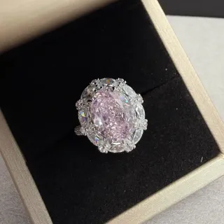 Oval Pink Gemstone Halo Cluster Ring by Generic — jewelry supplier, wholesale supplier catalogue