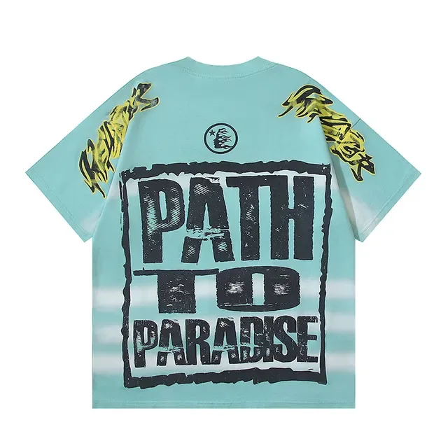T-shirt oversize double face imprimé graphique crâne et 'Path To Paradise' 3