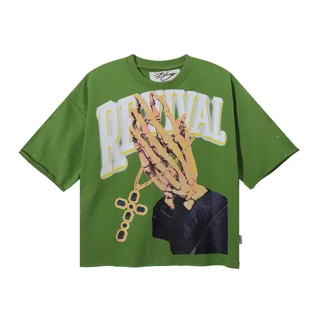 Oversized Graphic Print Speckled T-Shirt 3