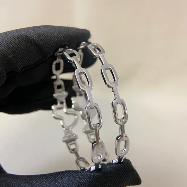 Pavé-Set Openwork Gourd-Link Silver-Tone Bracelet 4