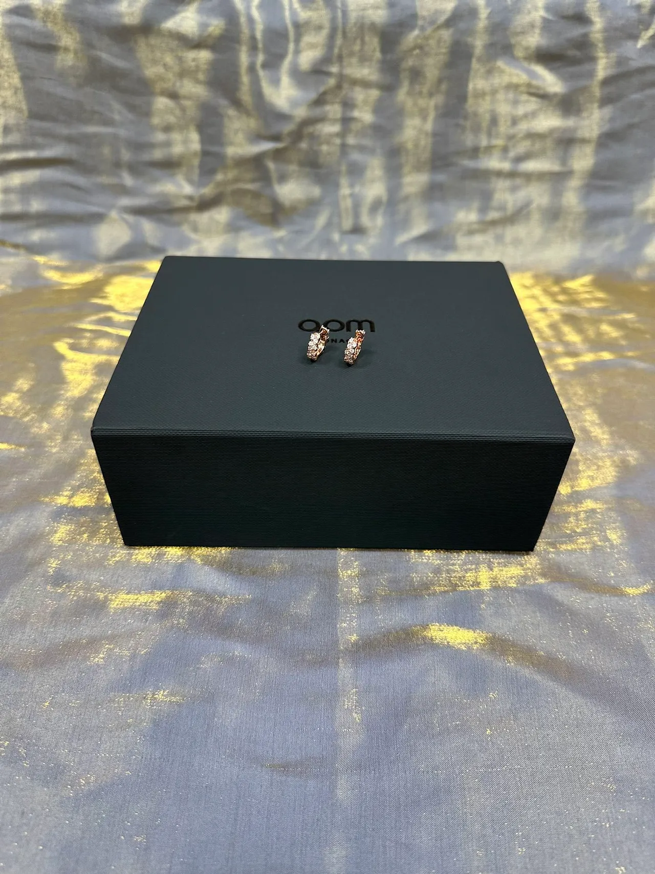 Pavé-Set Rose-Gold-Tone Hoop Earrings 6