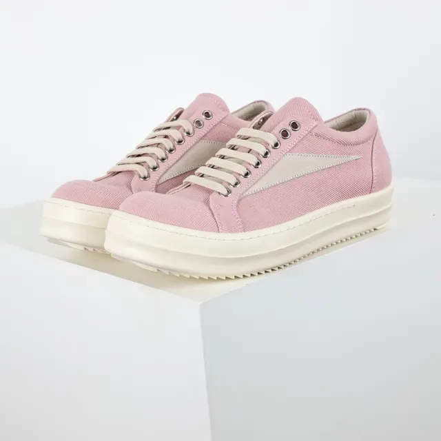 Pink Beige Canvas Upper Platform Sole Sneakers 2